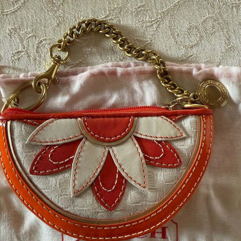 **SALE***COLLECTORS*RARE* NEW COACH ORANGE SLICE Mini purse w/ Brass  Y2K